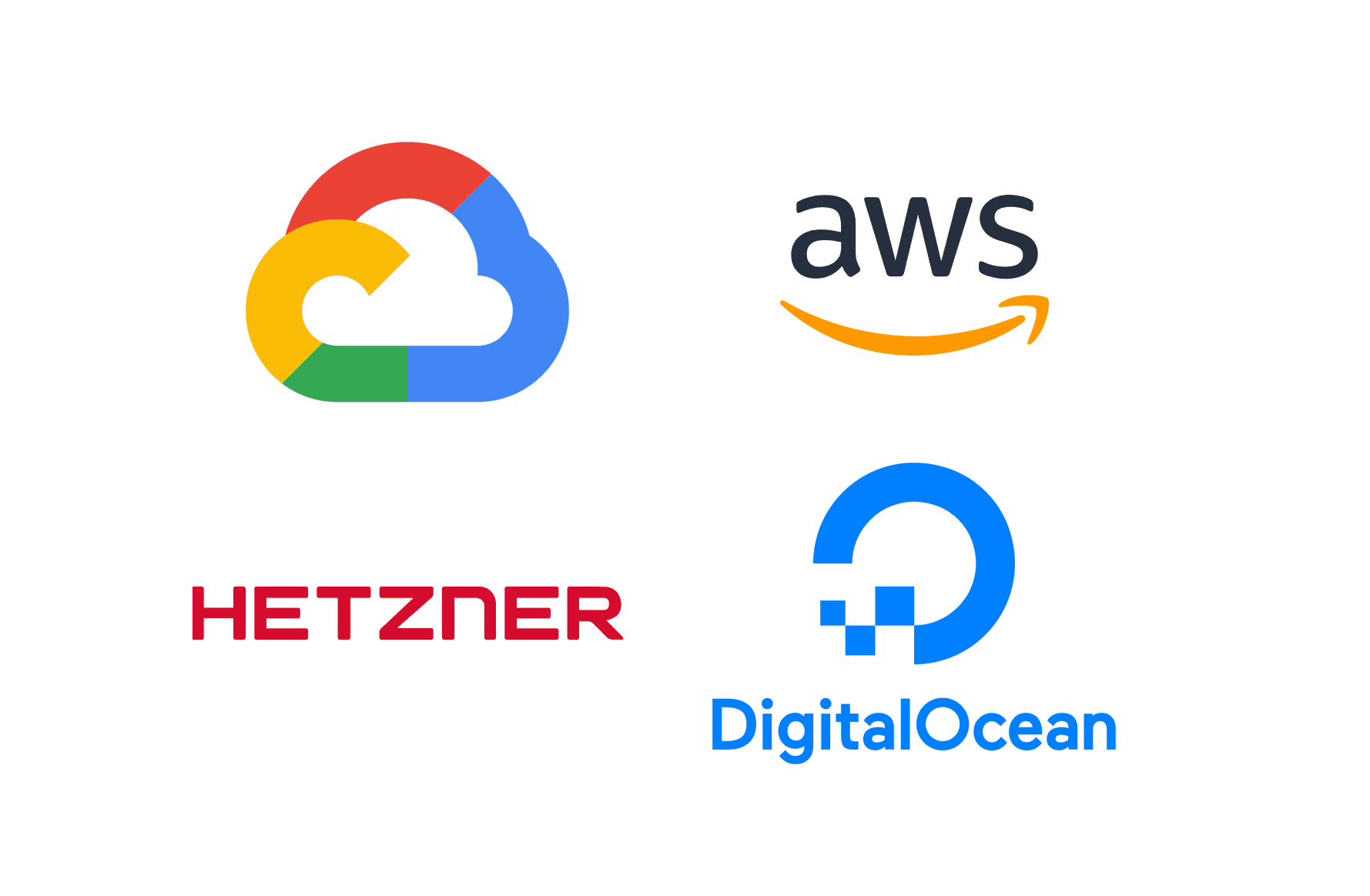 aws, digital ocean, hetzner